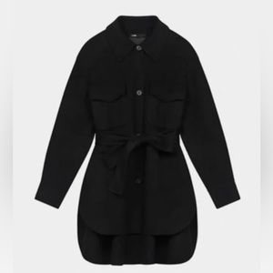 Maje Wool Fringe Coat